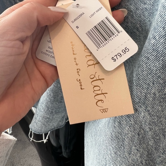 Altar’d State Cropped Frayed Hem Jacket Size Small - Picture 6 of 6